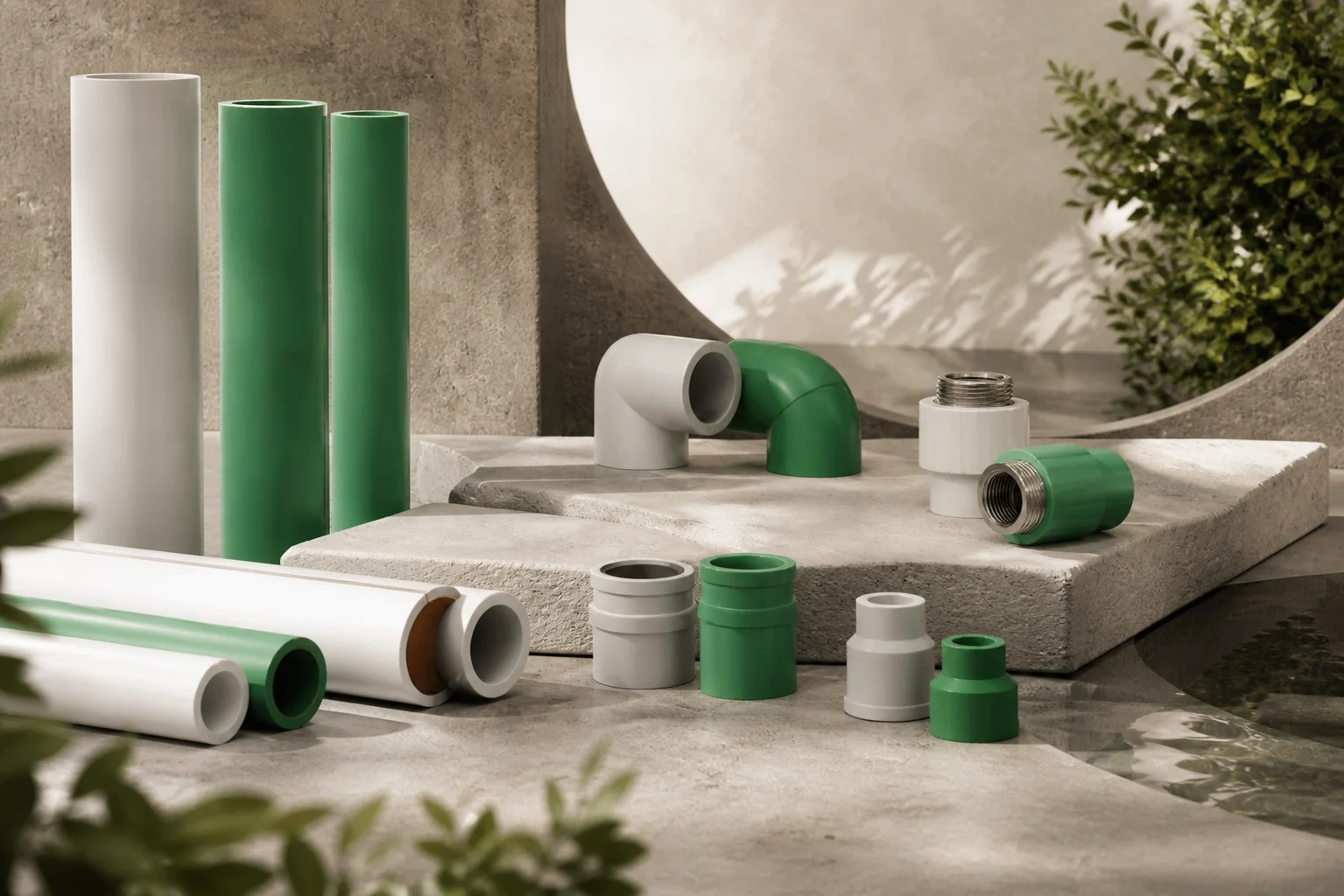 Plomberie PPR-C en immeuble multi-étages — colonnes eau chaude et froide